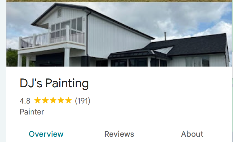 DJ's Painting has over 100 positive reviews